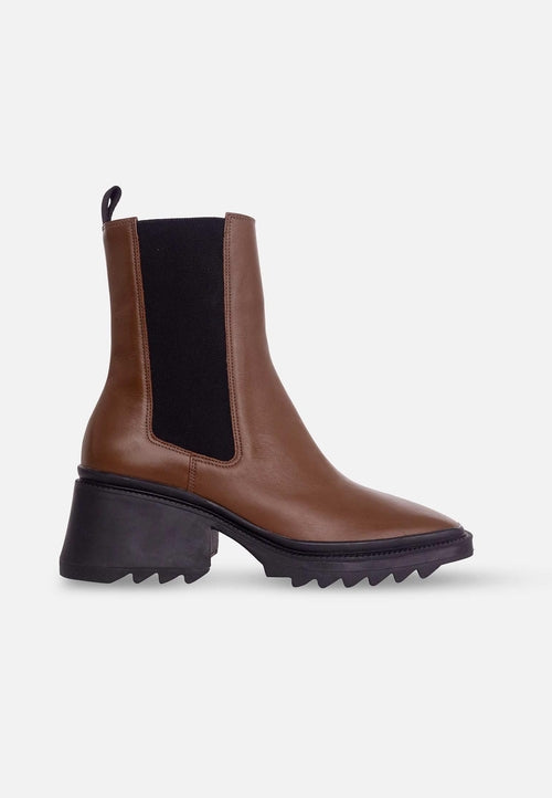 Brown Calf Leather Arachis Combat Boots – 7.8cm