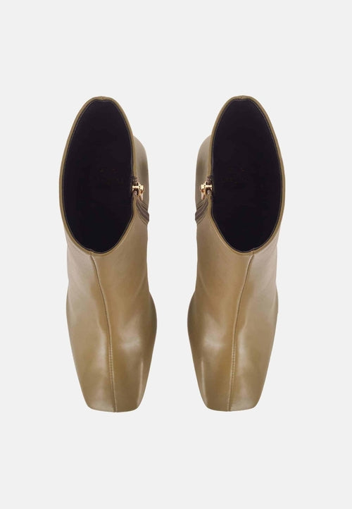 Green Goat Leather Senna Boots – 7.6 cm Block Heel