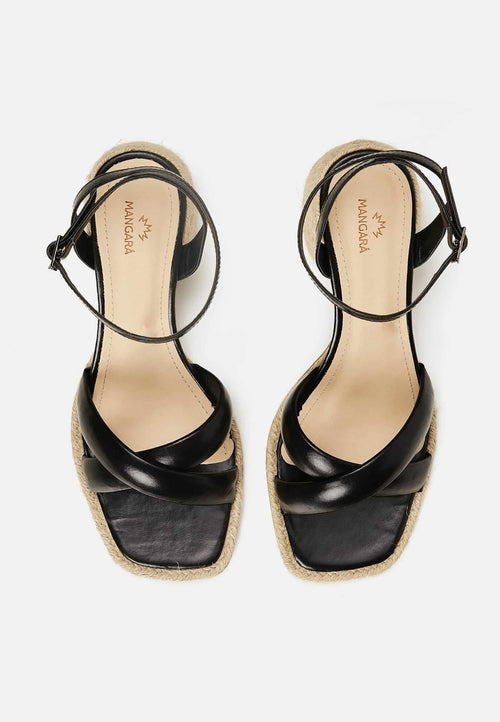 Marica Block Heels Black Sandals - Elegant & Comfortable